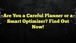 Are You a Careful Planner or a Smart Optimizer? Find Out Now!