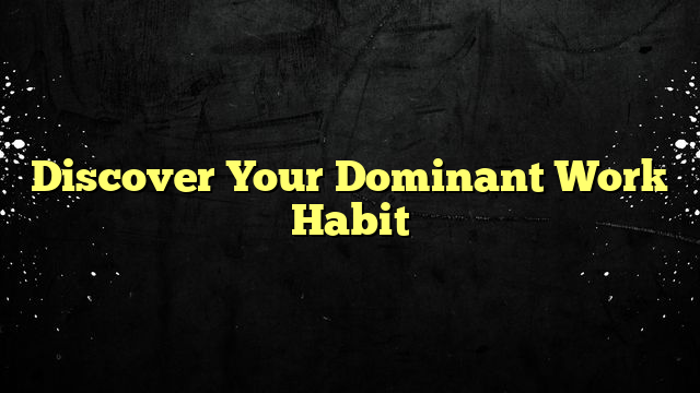 Discover Your Dominant Work Habit