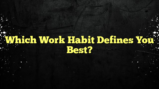 Which Work Habit Defines You Best?